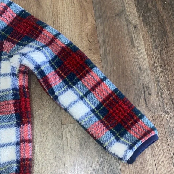 Vineyard Vines Christmas Plaid 1/2 Zip Fleece Size 6